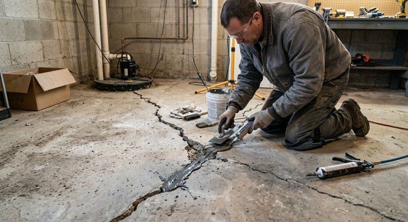 Cracked Basement Floor Repair in Houghton Lake, MI