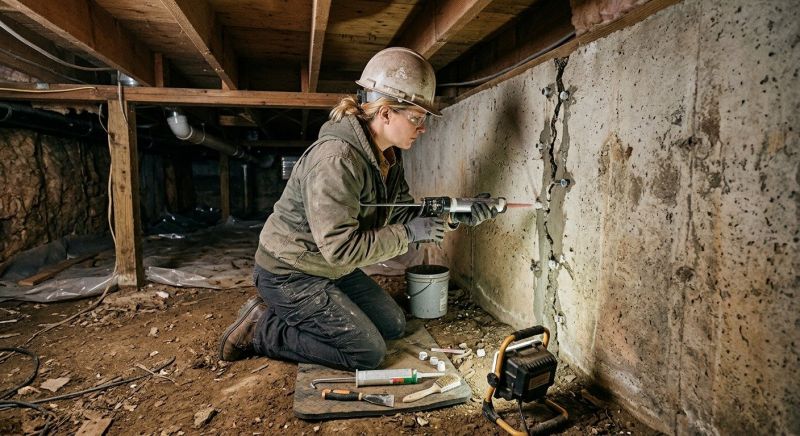 Crawlspace Foundation Repair in Harrison, MI
