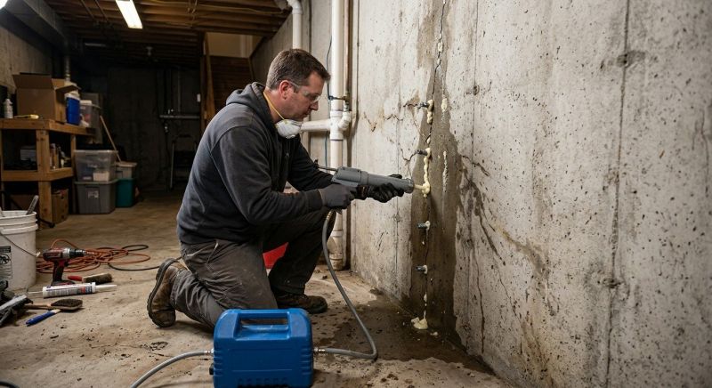 Foundation Crack Sealing in Houghton Lake, MI