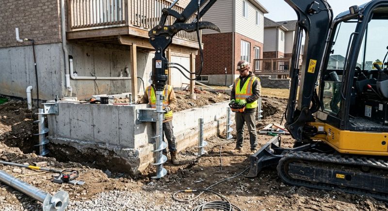 Helical Piers Installation in Houghton Lake, MI