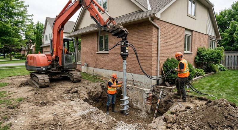 Helical Pile Installation in Houghton Lake, MI
