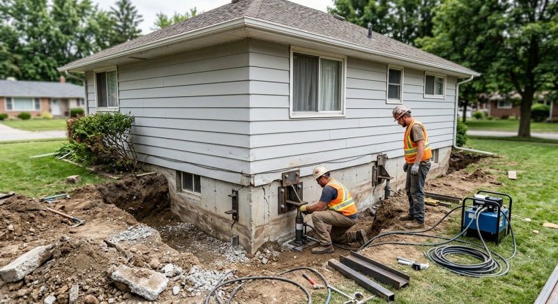 House Foundation Repair in Harrison, MI